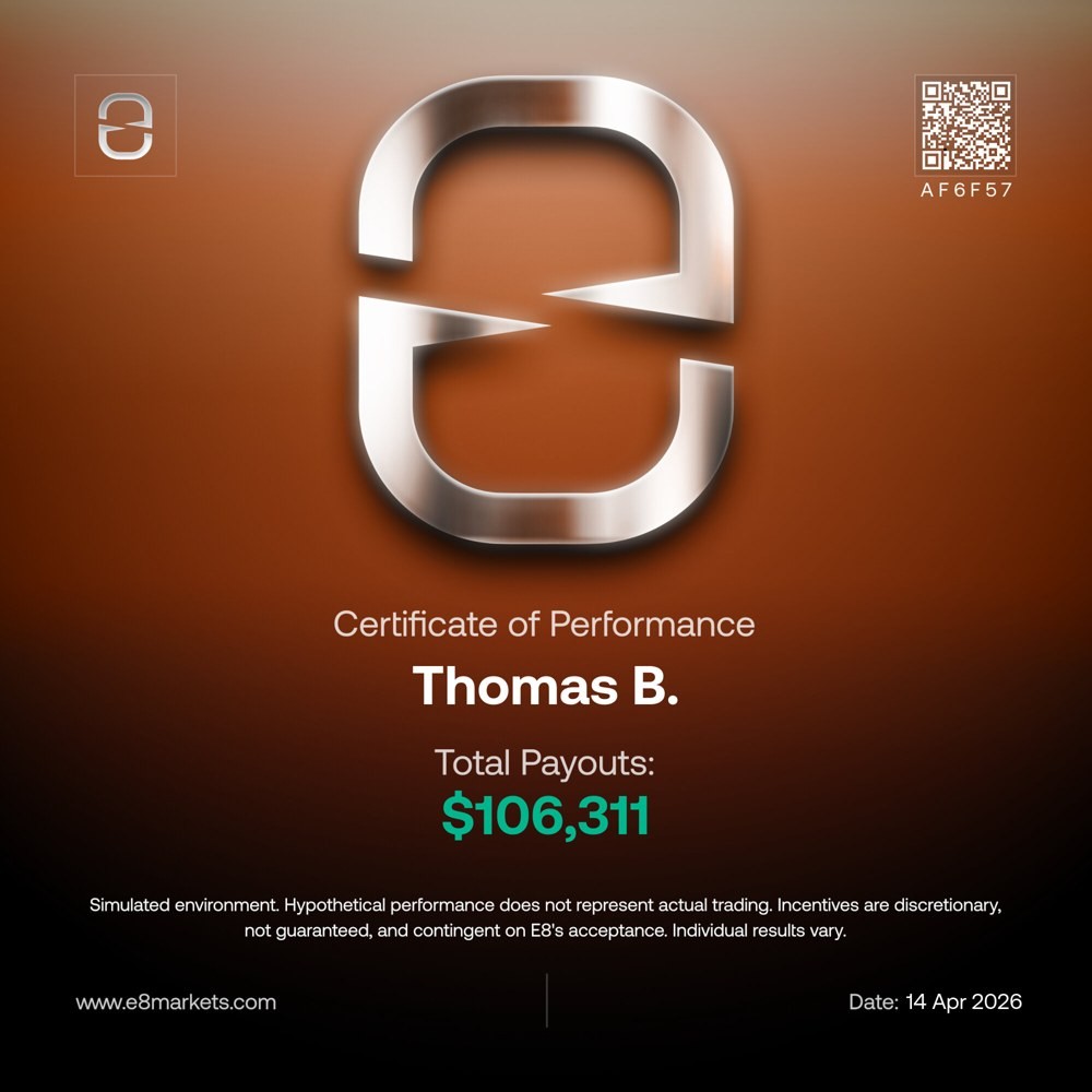 E8 certificate of performance for Thomas B, $106,311